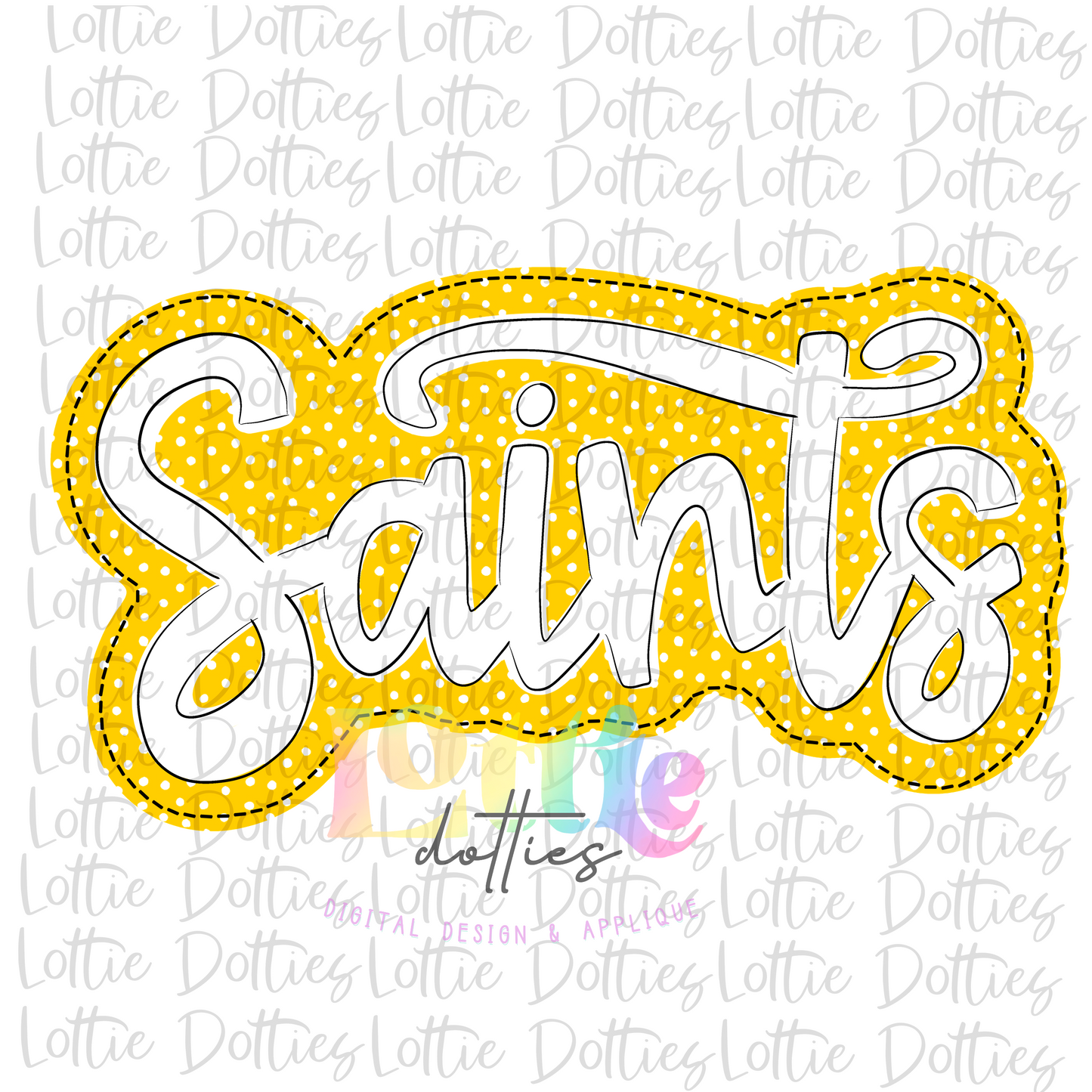 Saints PNG -  sublimation design - Digital Download - Yellow and White