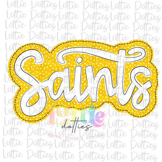 Saints PNG -  sublimation design - Digital Download - Yellow and White