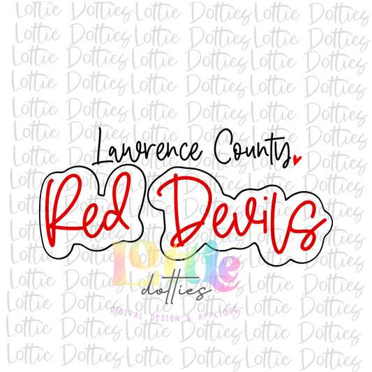 Lawrence County Red Devils Png - Red Devils Sublimation Design - Digital Download