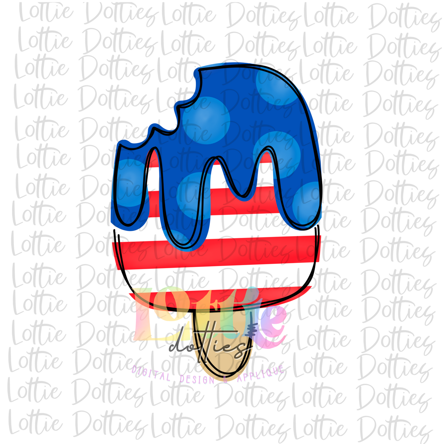 Patriotic Popsicle  Png - Patriotic Sublimation Design - Digital Download