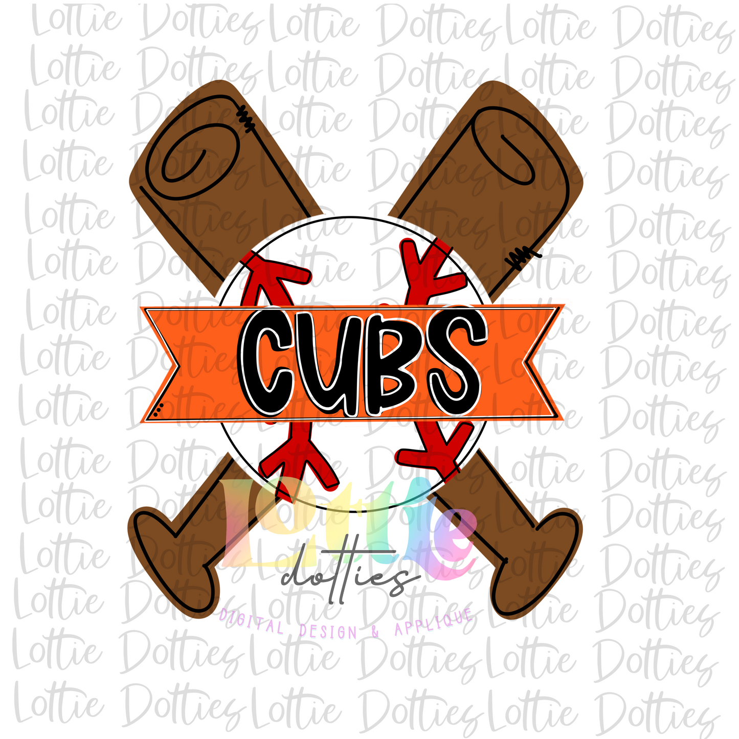 Cubs Baseball Design PNG - Baseball  Sublimation - Digital Download