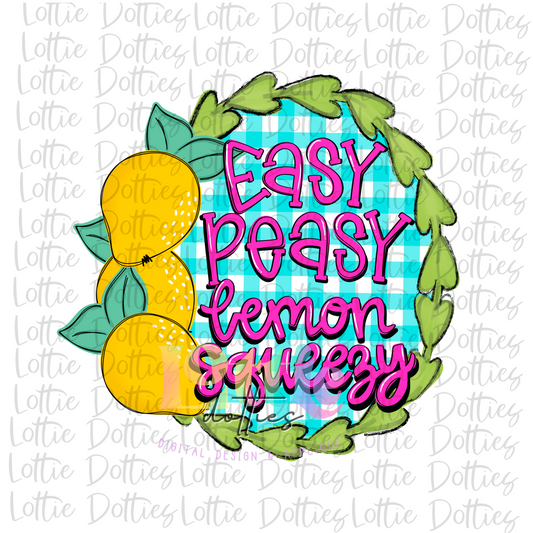 Easy Peasy Lemon Squeezy Png - Summer Sublimation - Digital Download - Pink