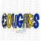 Cougars  Png - Cougars  Sublimation  -  Digital Download - Royal and Gold