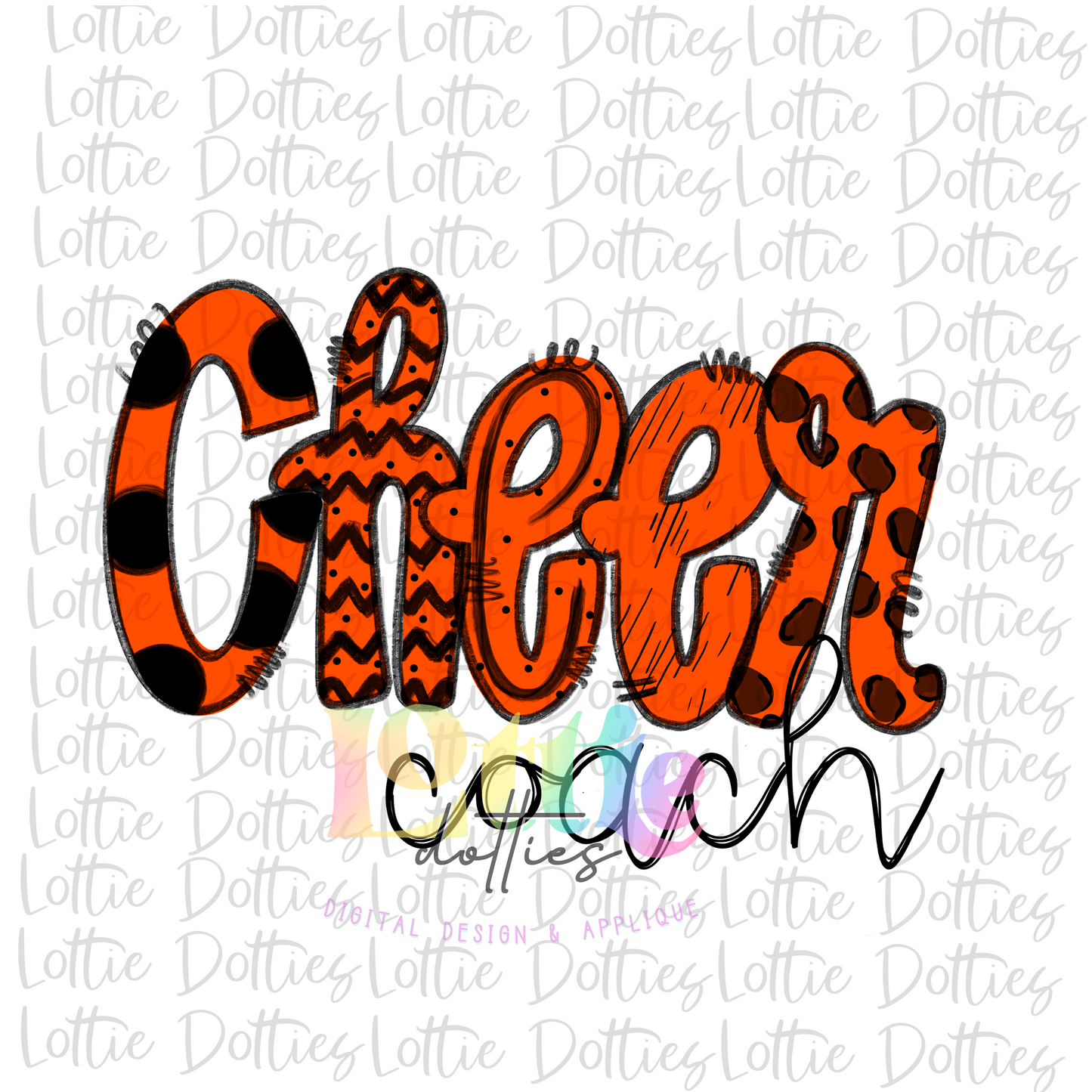 Cheer Coach Png - Cheer Sublimation File - Black and Orange -  Instant download - Digital Download