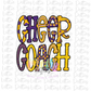 Cheer Coach Png - Cheer Sublimation File - Purple and Gold -  Instant download - Digital Download