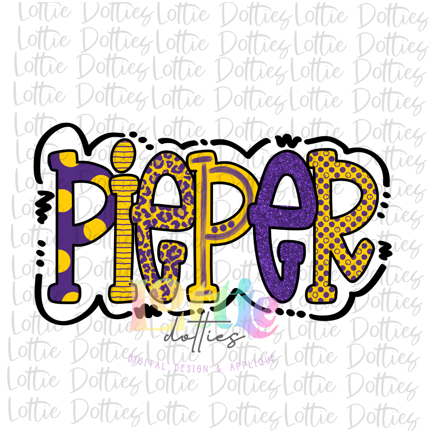 Piepers PNG - Piepers Sublimation - Digital Download - Purple and Gold