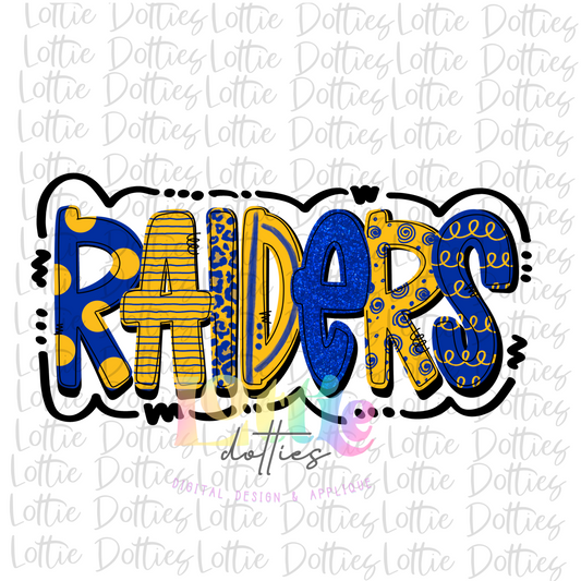 Raiders PNG -  Raiders  Sublimation Design - Digital Download - Royal and Gold