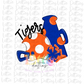 Tiger Png - Tiger Spirit Stack Design - School Spirit Design - Digital Download - Orange and Blue