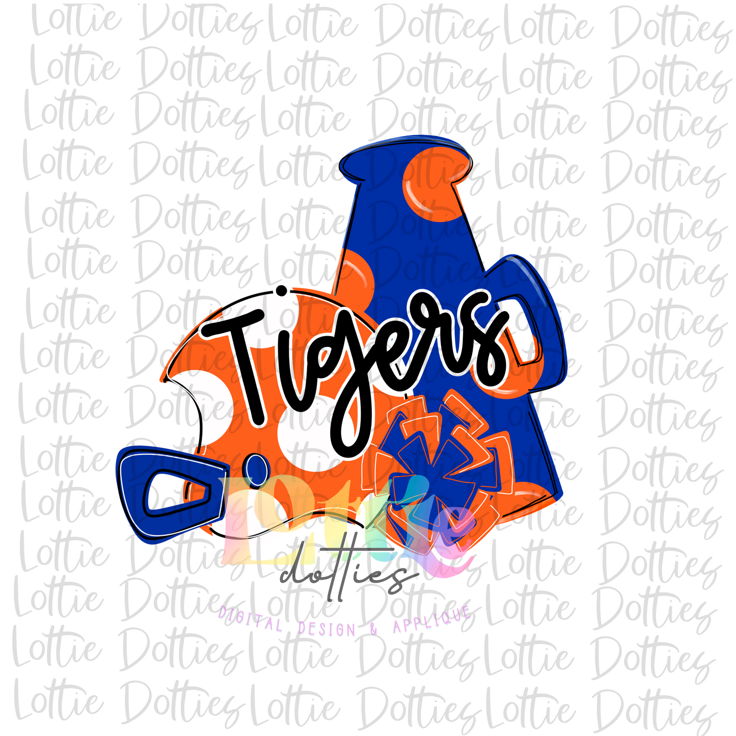 Tiger Png - Tiger Spirit Stack Design - School Spirit Design - Digital Download - Orange and Blue