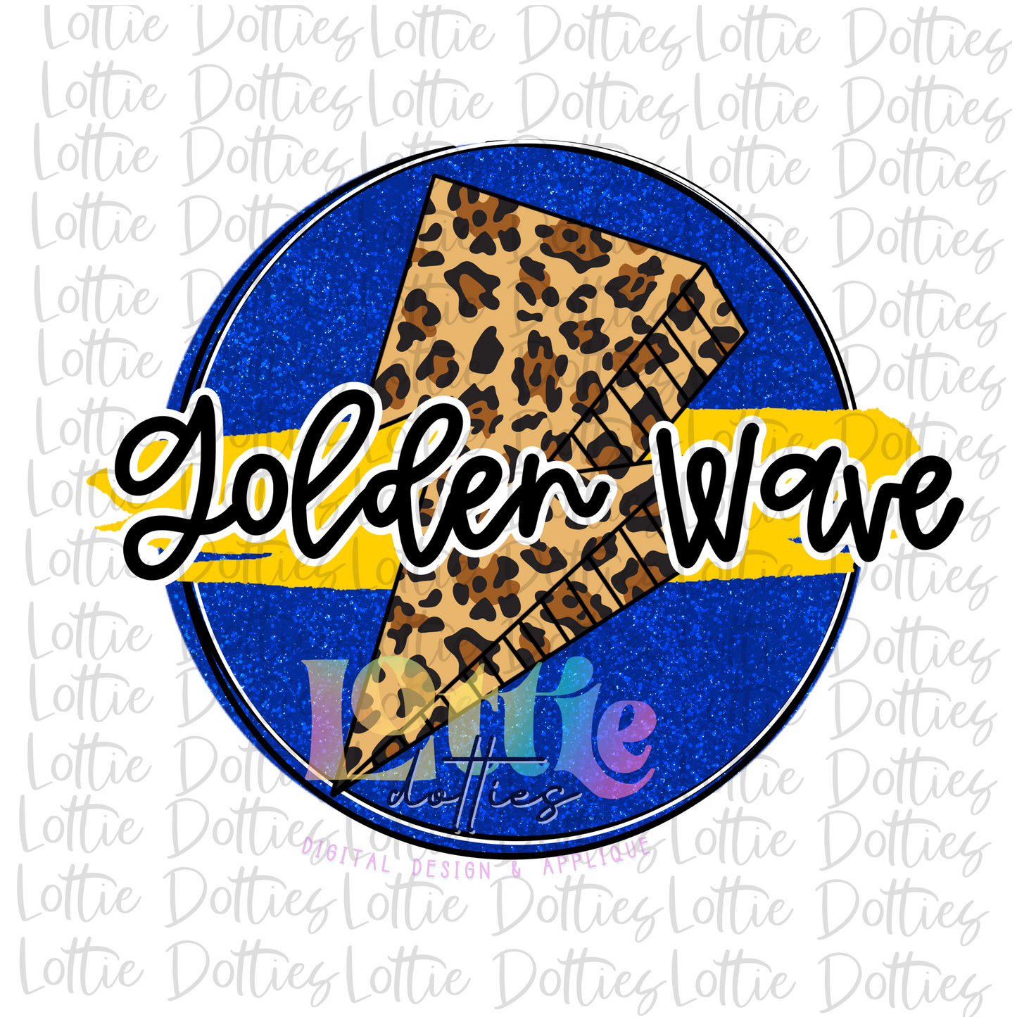 Golden Wave Cirlce PNG - Golden Wave  Sublimation Design - Mascot