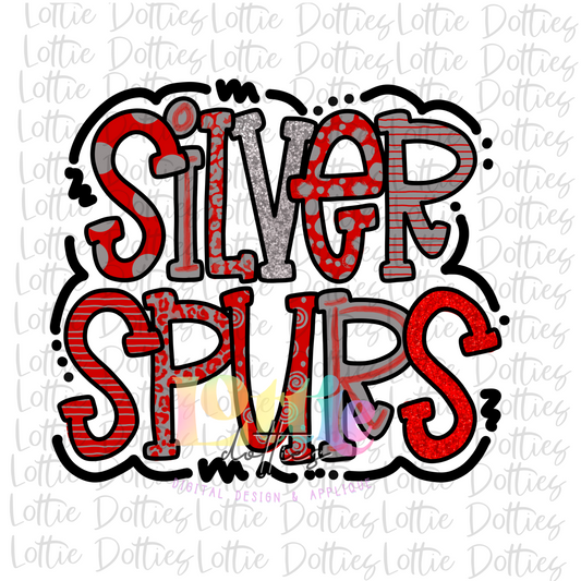 Silver Spurs - PNG - Silver Spurs Sublimation - Digital Download