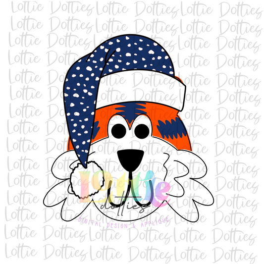 Tiger Santa Hat navy and orange  Png - Sublimation Design- Digital Download