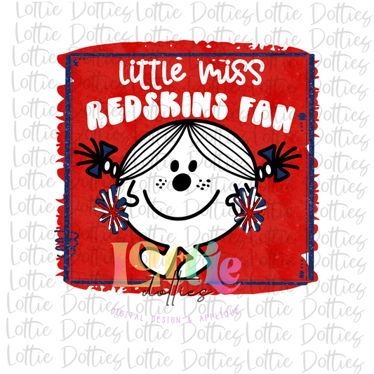 Little Miss Redskins PNG - Redskins Sublimation - Digital Download
