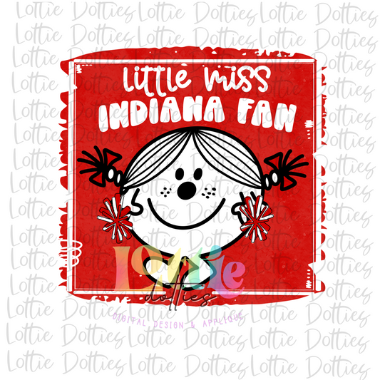 Little Miss Indiana Fan PNG - Indiana Sublimation - Digital Download