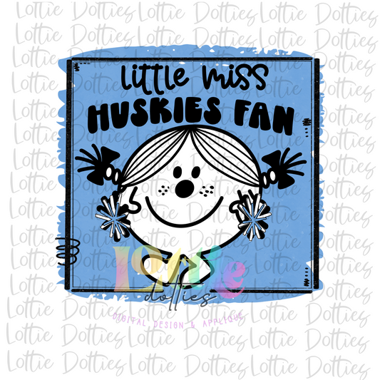 Little Miss Huskies Fan PNG - Huskies Sublimation - Digital Download