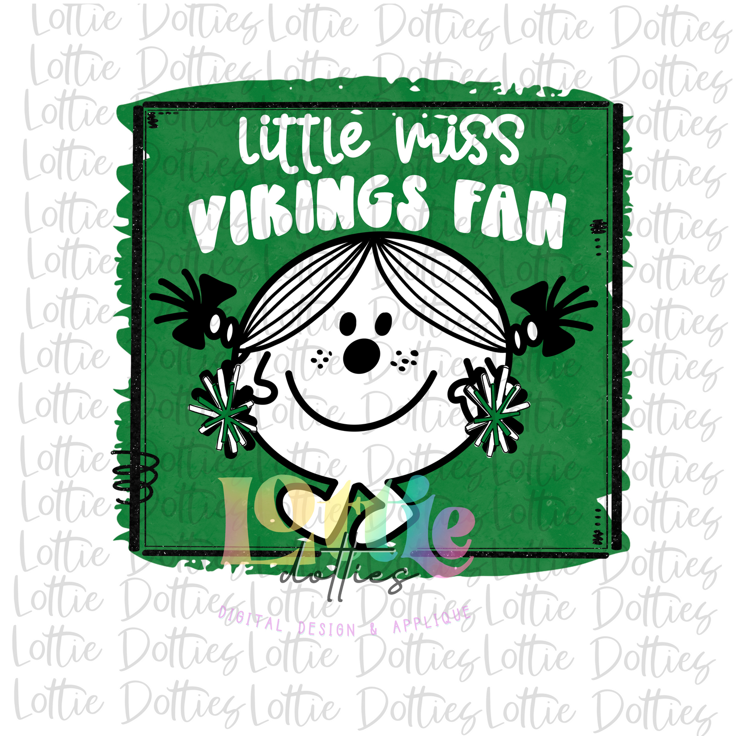 Little Miss Viking Fan - PNG - Vikings Sublimation - Digital Download