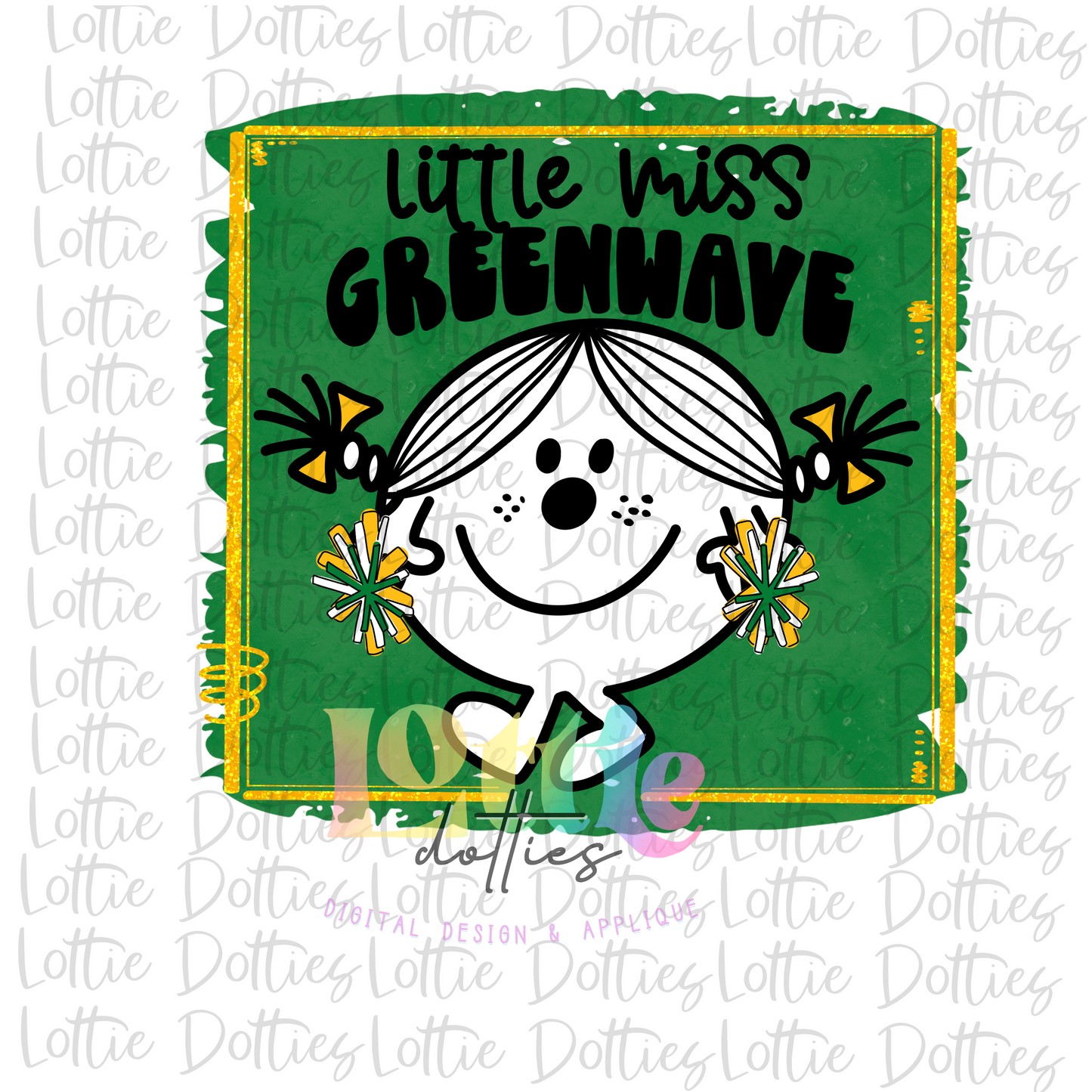 Little Miss Greenwaves Png = Greenwaves Sublimation - Digital Download