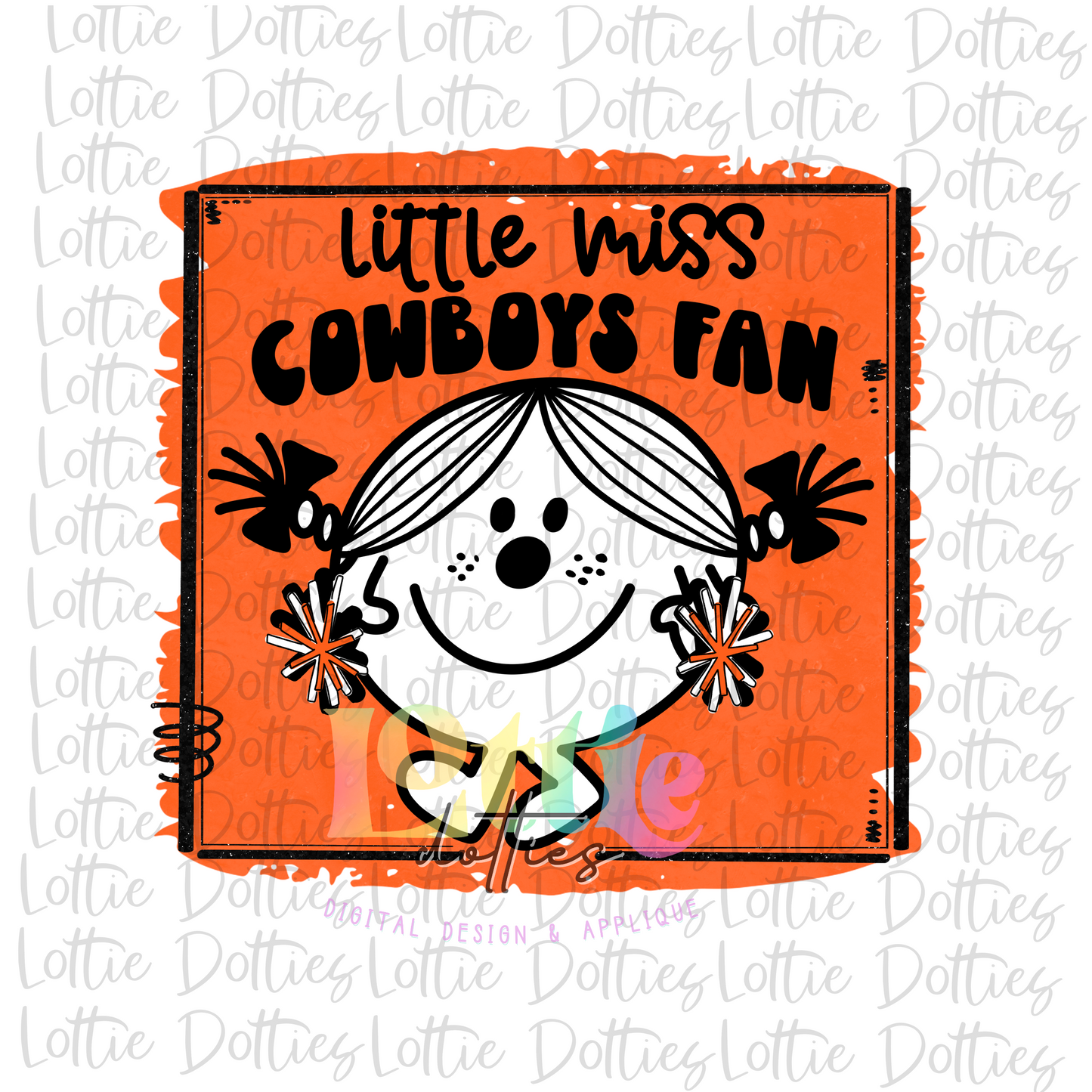 Little Miss Cowboys Fan PNG - Cowboys  Sublimation - Digital Download