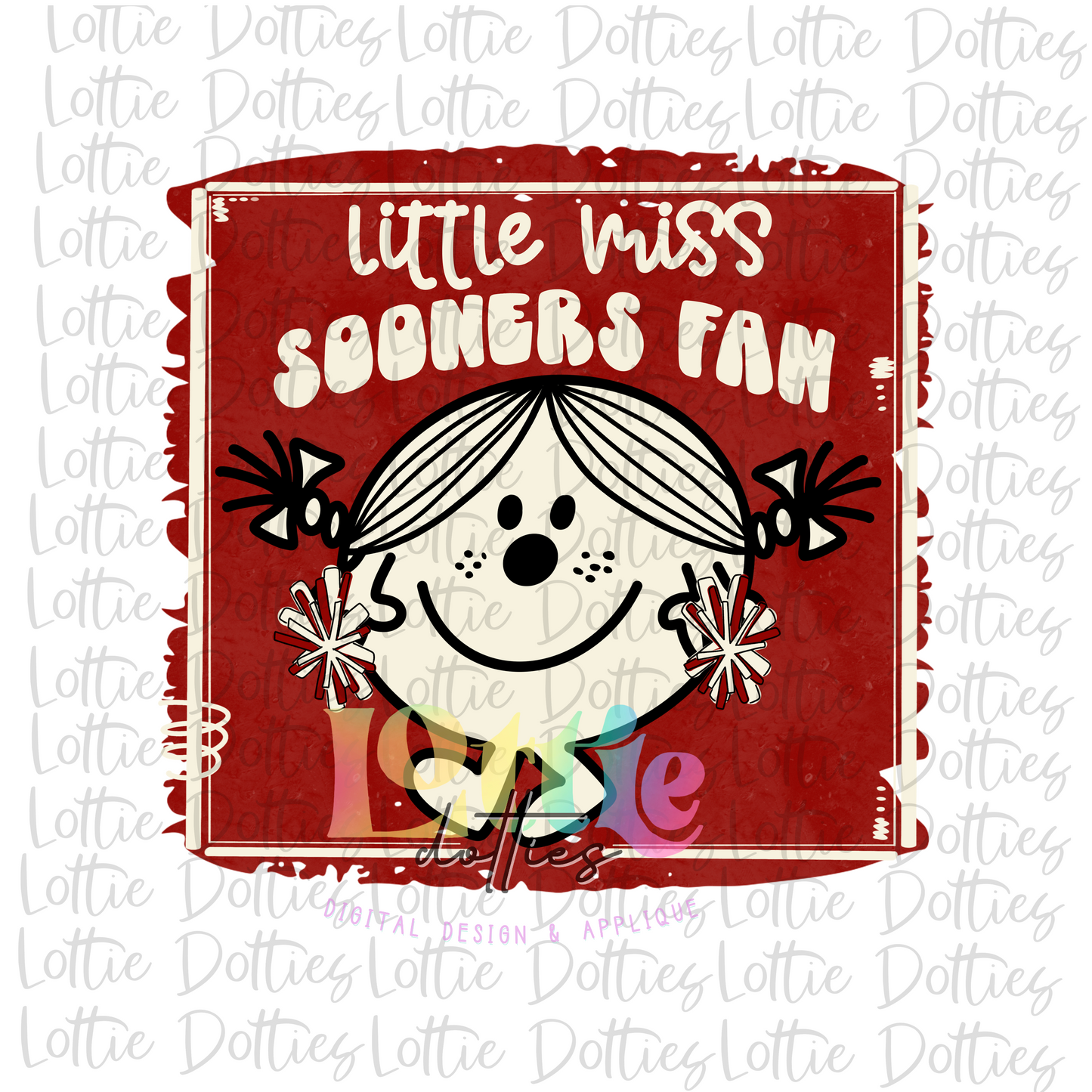 Little Miss Sooners Fan PNG - Sooners Sublimation - Digital Download