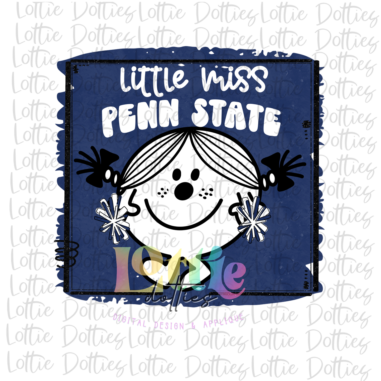 Little Miss Penn State  PNG - Penn State Sublimation - Digital Download