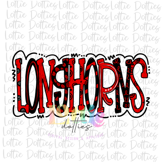 Longhorns  Png - Sublimation Design - Longhorns  Sublimation- Digital Download - Red and Black