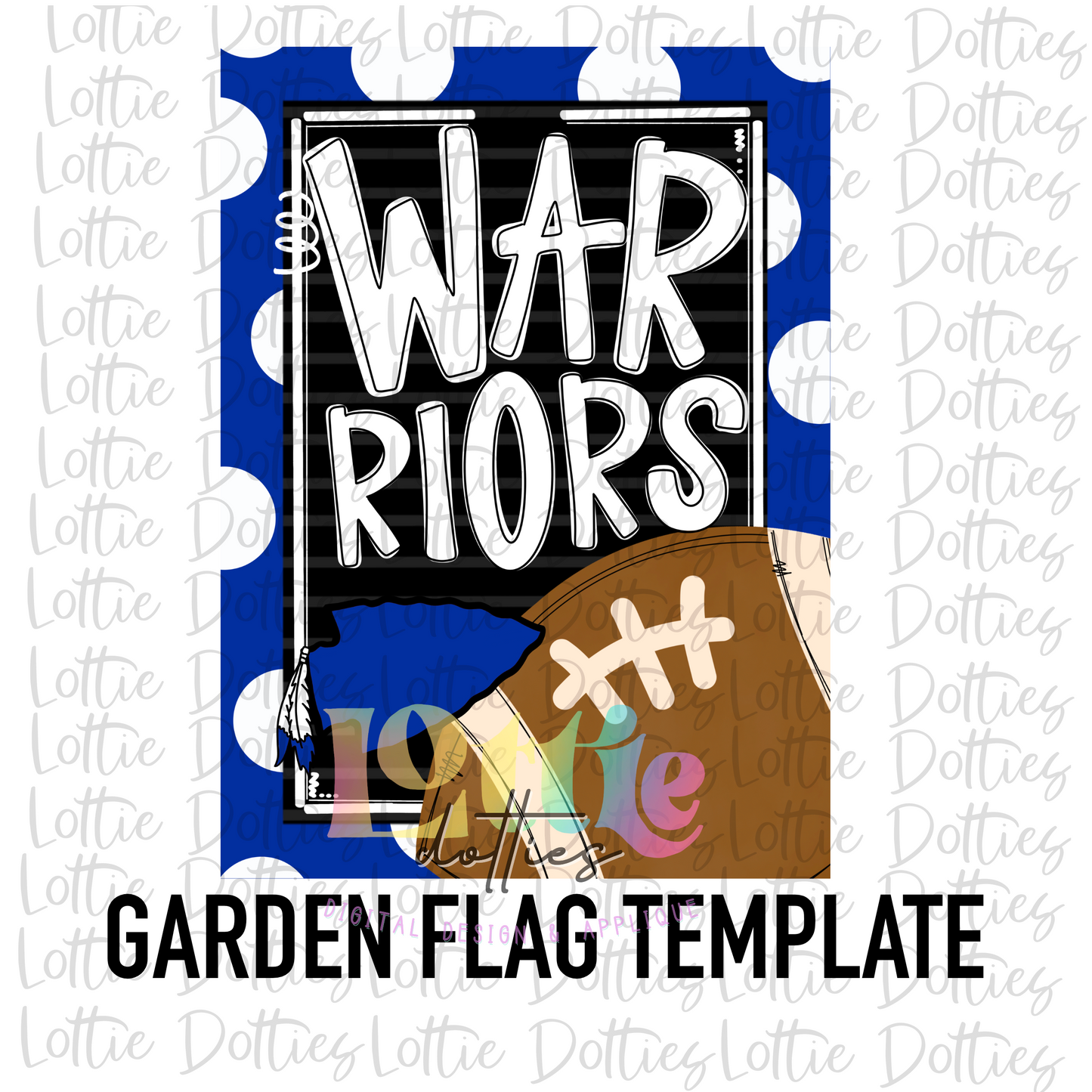 Warriors Flag Png - Mascot  Sublimation Design - Digital Download