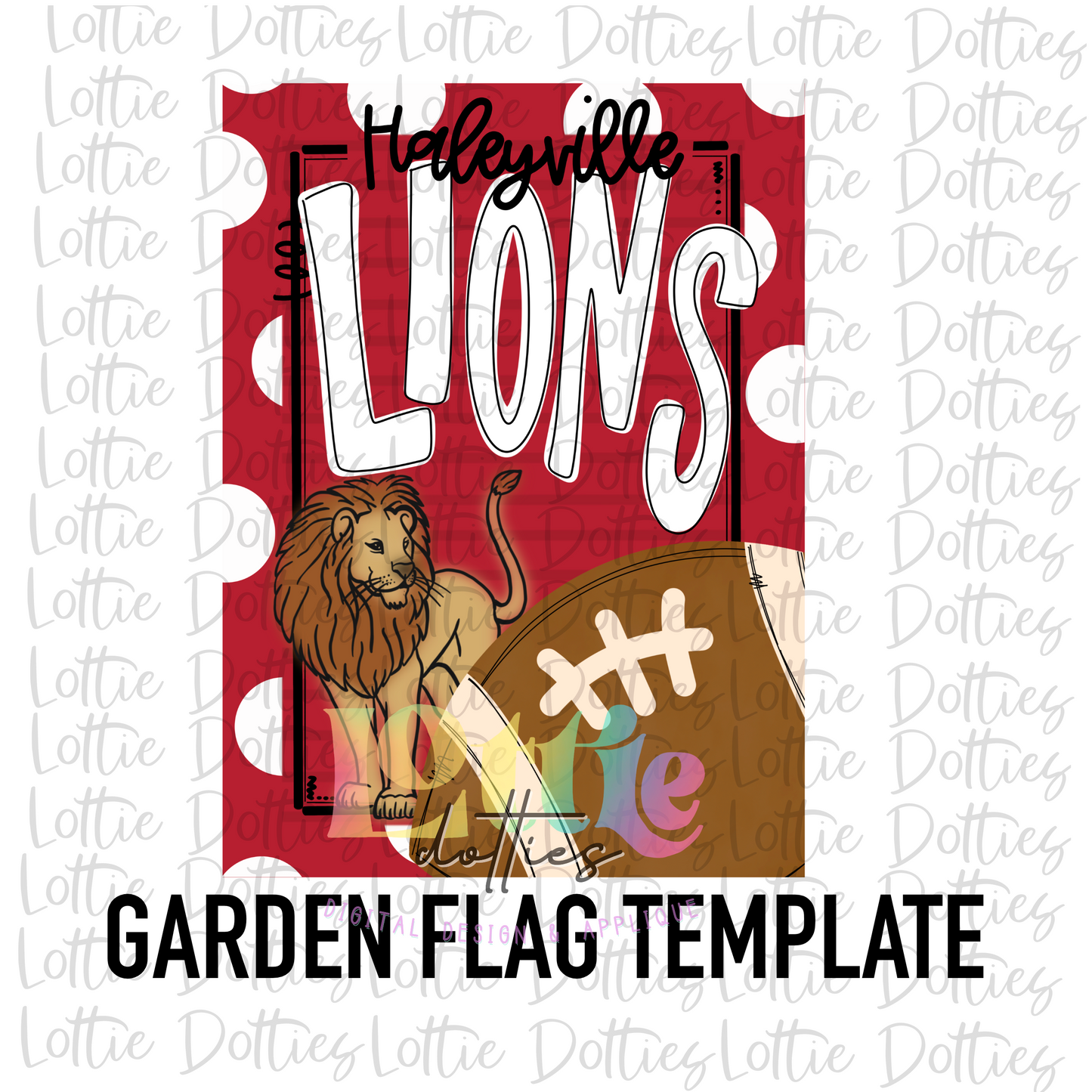 Haleyville Lions Flag PNG - Lions -  Sublimation Design - Digital Download - Cardinal