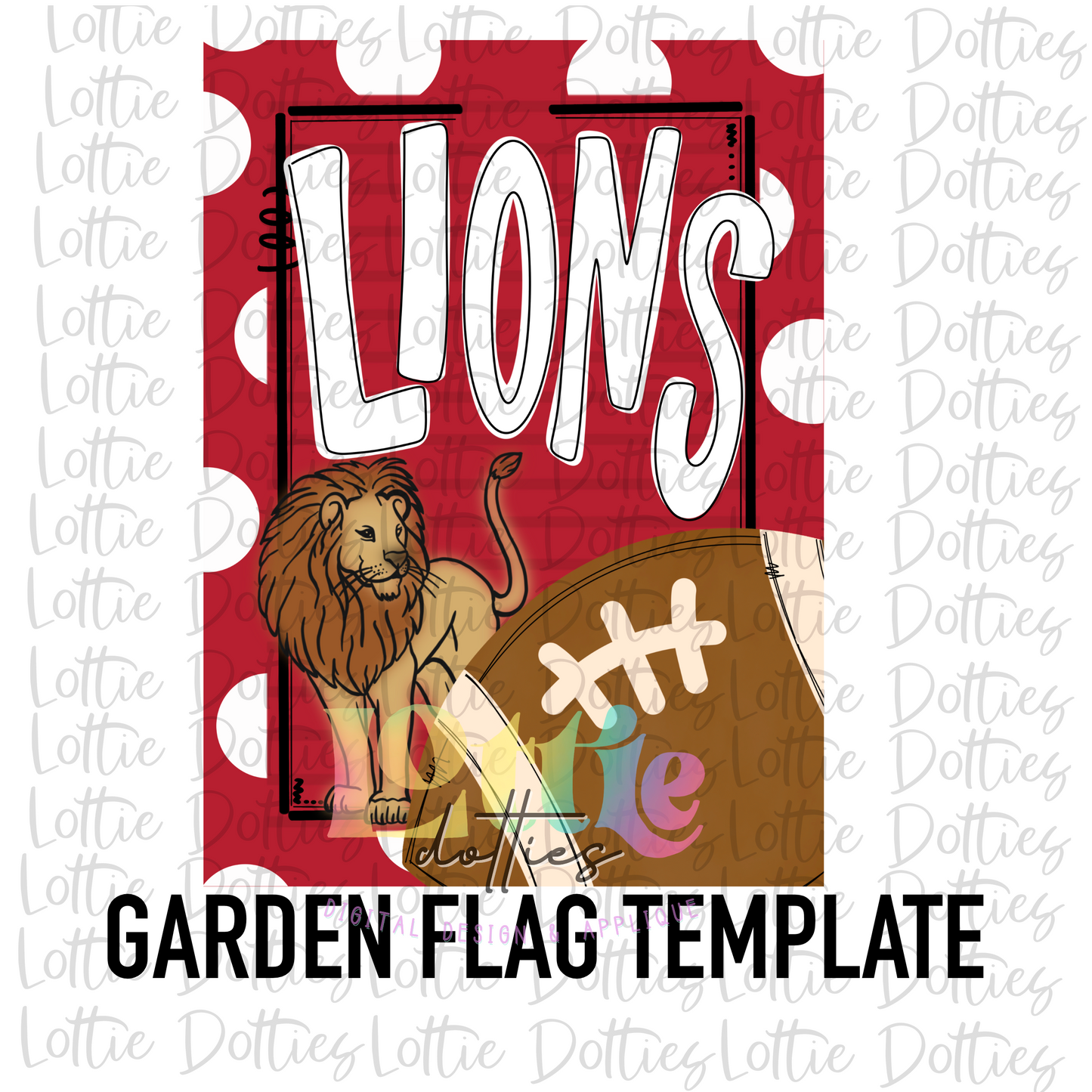 Lions Flag PNG - Lions -  Sublimation Design - Digital Download - Cardinal