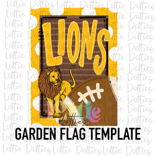 Lions Flag PNG - Lions -  Sublimation Design - Digital Download - Brown and Gold