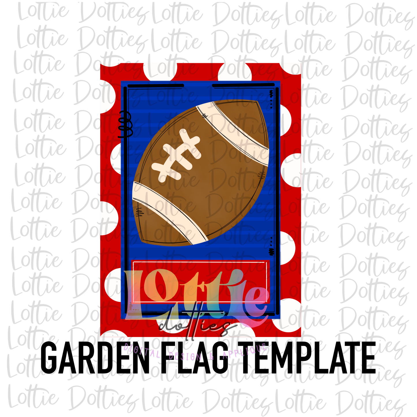 Football Flag PNG - Red and Blue  - Sublimation - Digital Download