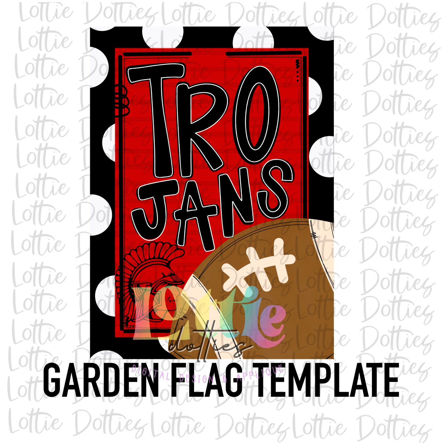 Trojans Flag PNG - Trojans Sublimation Design - Digital Download - Red and Black