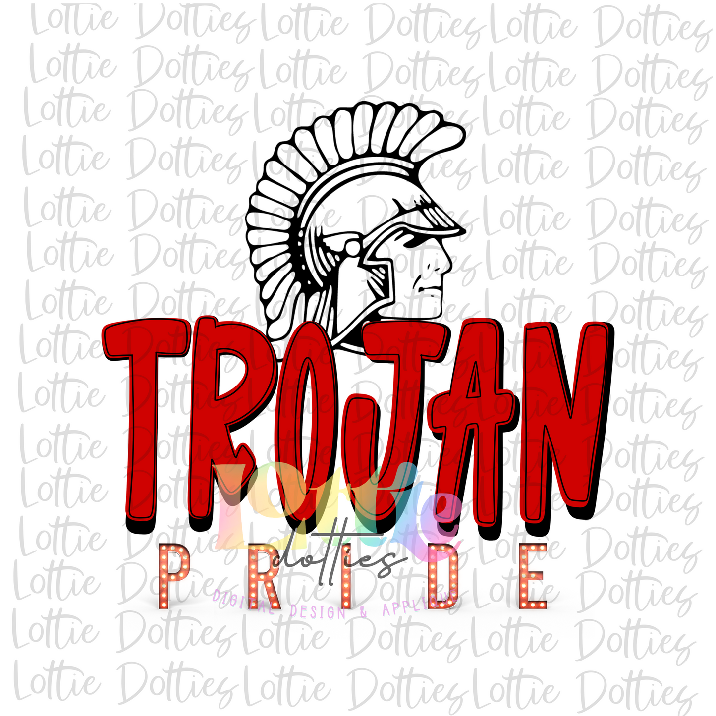 Trojans Pride PNG - Trojans Sublimation Design - Digital Download - Red and Black