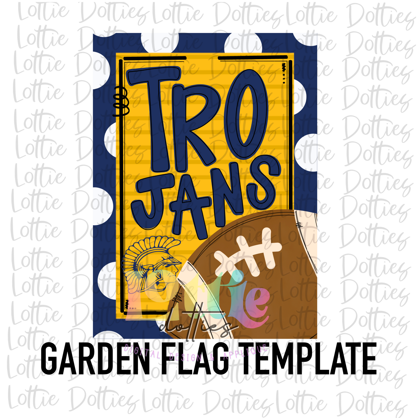 Trojans Flag PNG - Trojans Sublimation Design - Digital Download - Navy and Gold