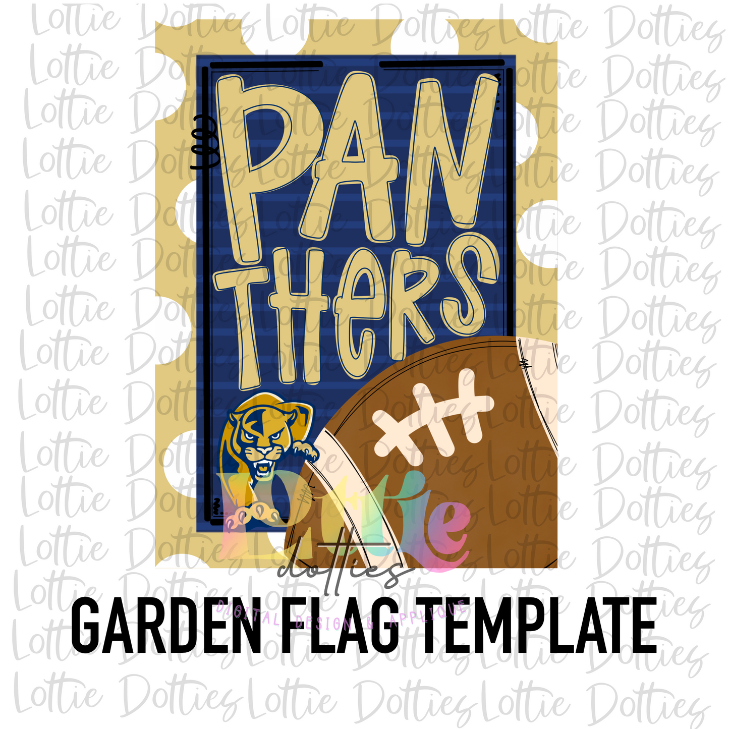 Panthers Flag PNG - Panthers Sublimation  - Digital Download - Navy and Vegas Gold