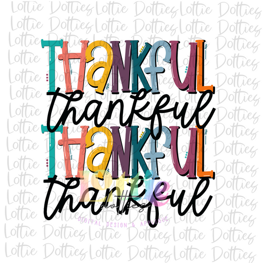 Thankful Thankful Thankful Stack   Png - Thanksgiving Sublimation Design- Digital Download