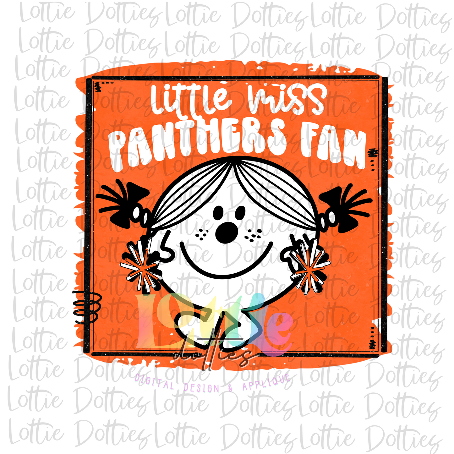 Little Miss Panthers Fan Png Panthers  Sublimation Design- Digital Download