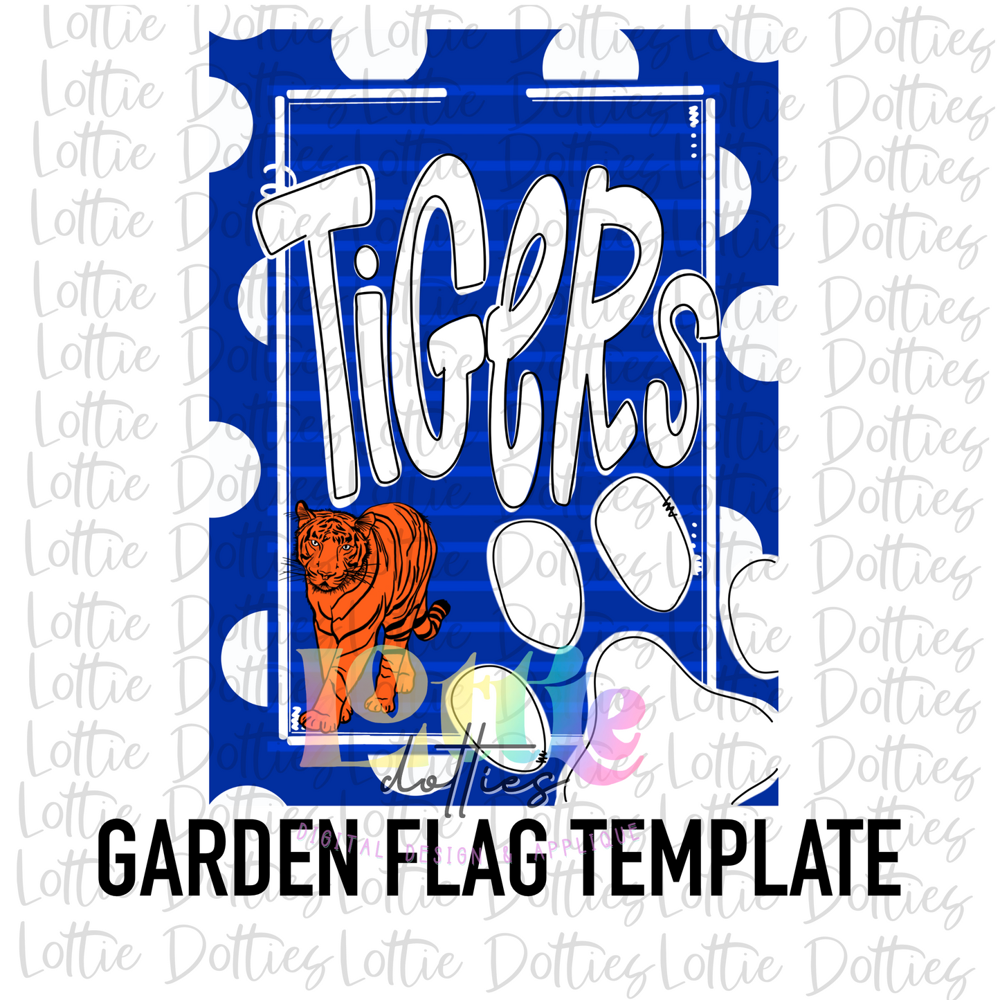 Tigers Flag - PNG - Tigers Paw - Sublimation - Digital Download - Royal