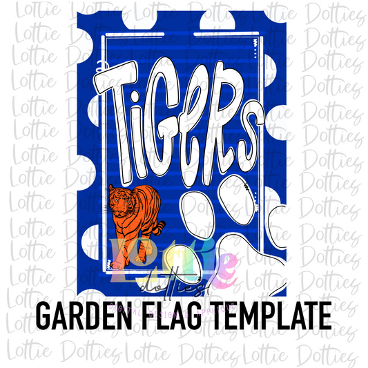 Tigers Flag - PNG - Tigers Paw - Sublimation - Digital Download - Royal