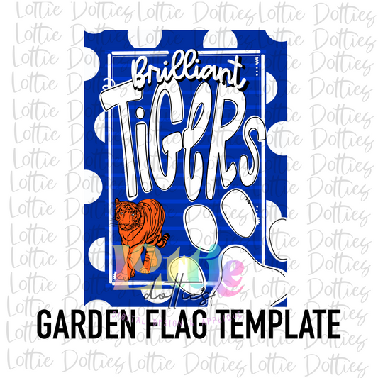 Brilliant Tigers Flag - PNG - Tigers Paw - Sublimation - Digital Download - Royal