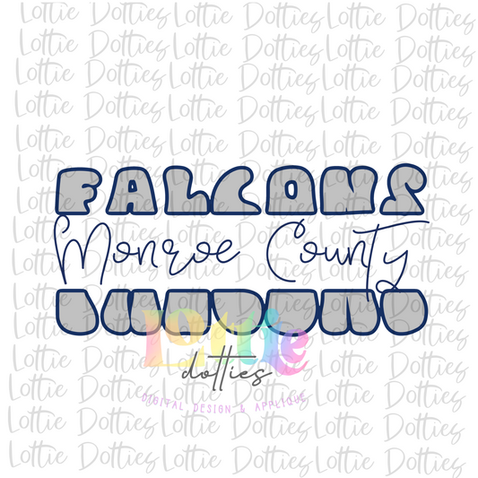 Monroe County Falcons PNG - Falcons  -  Sublimation design - Digital Download