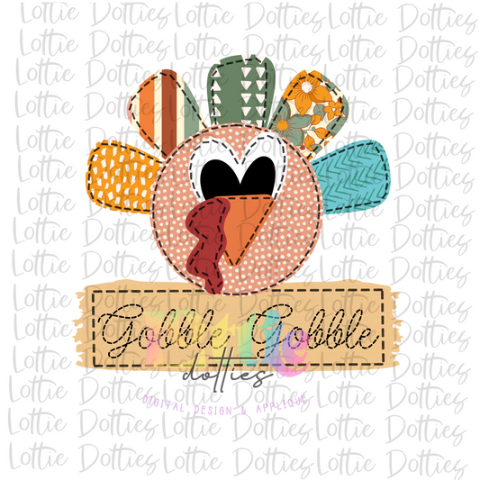 Turkey Gobble Gobble Png - Thanksgiving Sublimation Design- Digital Download