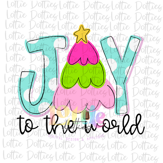 Joy Png - Tree - Christmas -Sublimation Design - Digital Download - Pink