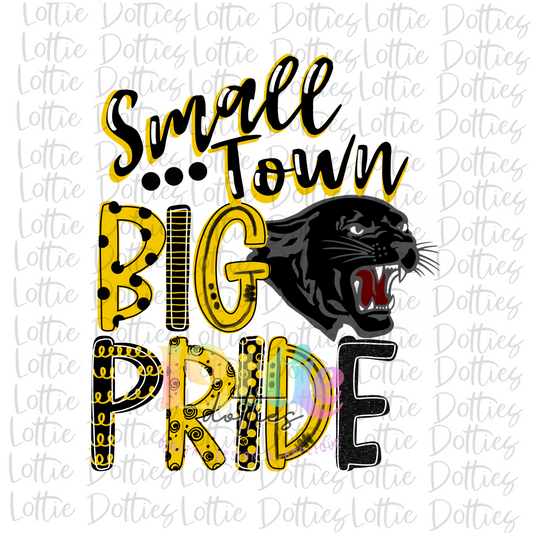 Small Town Big Pride - PNG - Panthers  - Sublimation - Digital Download - Black and Gold