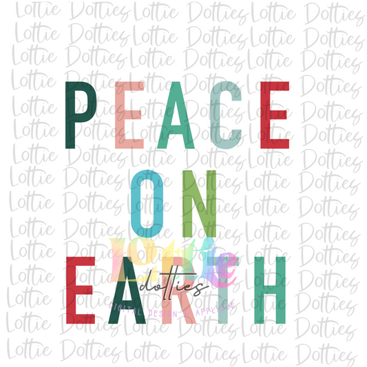 Peace On Earth - PNG - Christmas - Sublimation - Digital Download