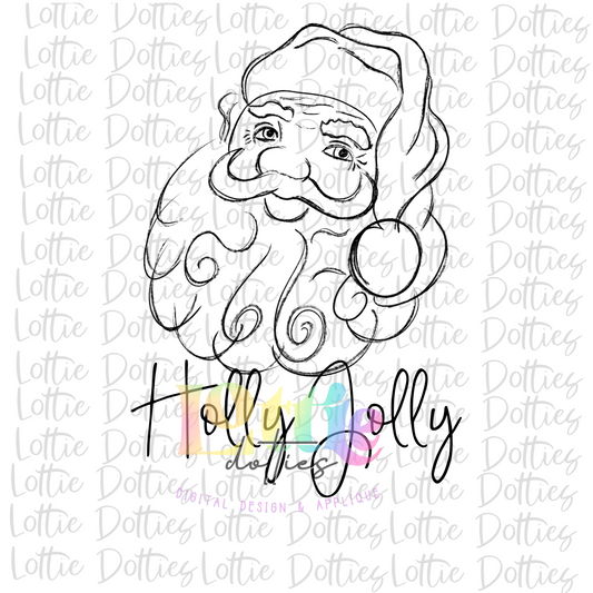 Holly Jolly Santa  Png - Holly Jolly - Christmas Sublimation Design - Digital Download