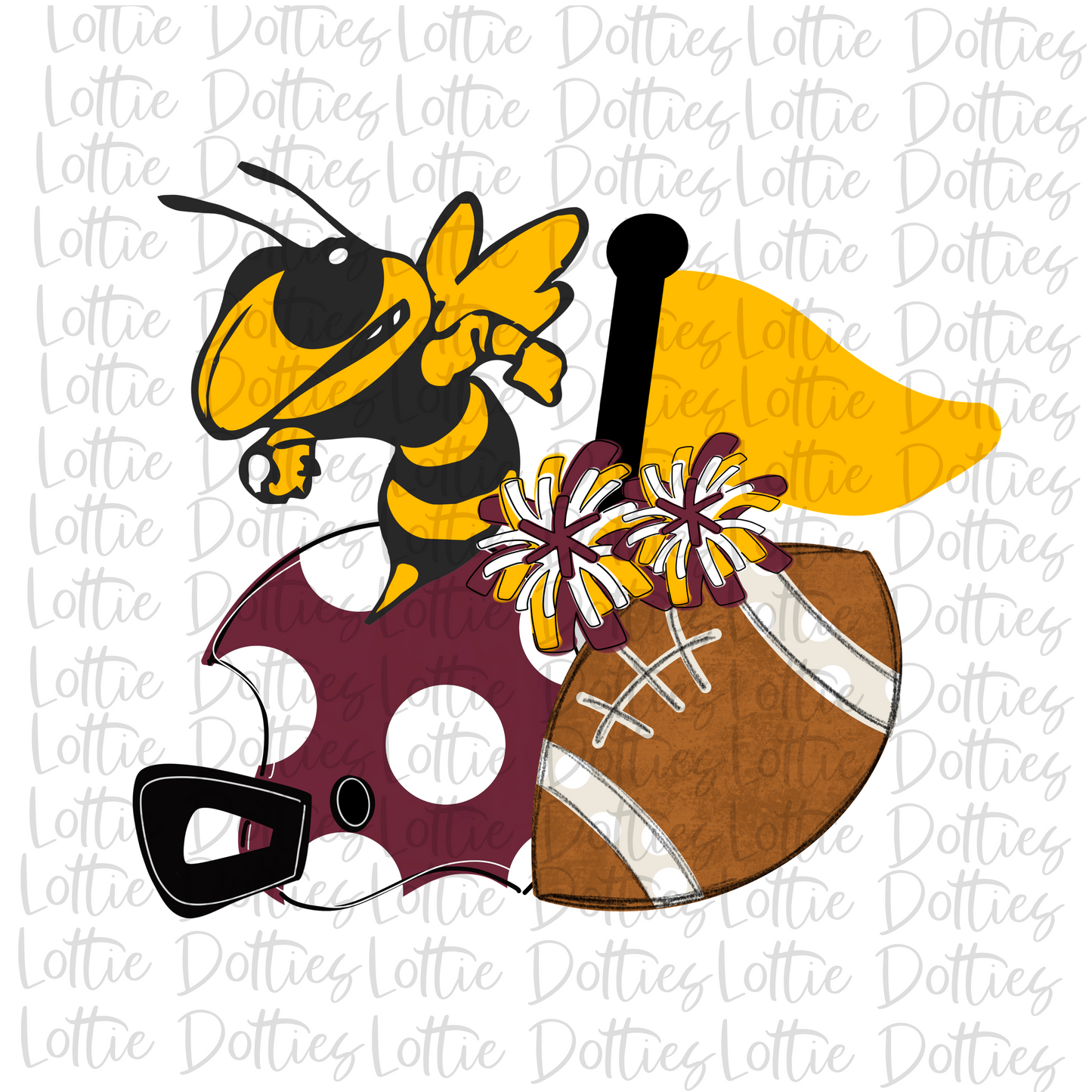 Jacket or Hornet Spirit Stack Png - Jacket Maroon and Gold Sublimation Design - School Spirit Design - Digital Download