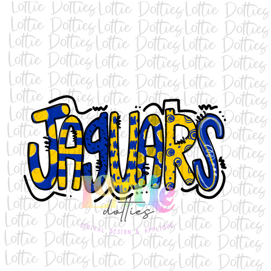 Jaguars  PNG -  Jaguars sublimation design - Royal and Yellow -  Digital Download