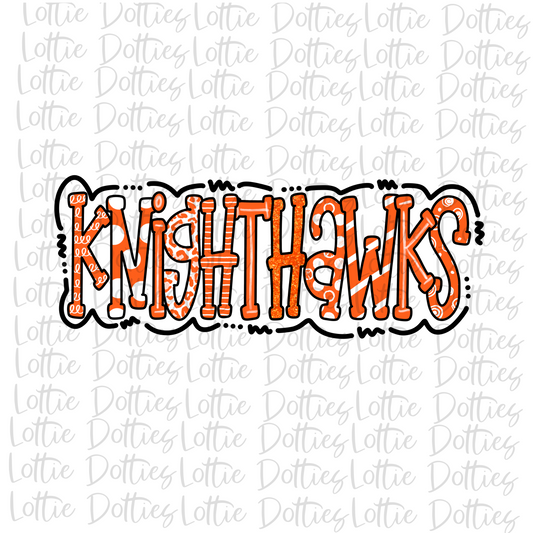 Knight Hawks - Png - Knight Hawks Sublimation - Orange and White - Digital Download