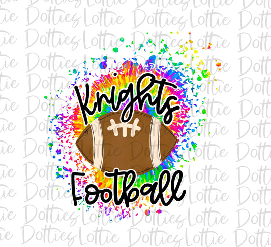 Tie Dye Knights Football  - PNG - Football - Sublimation - Digital Download