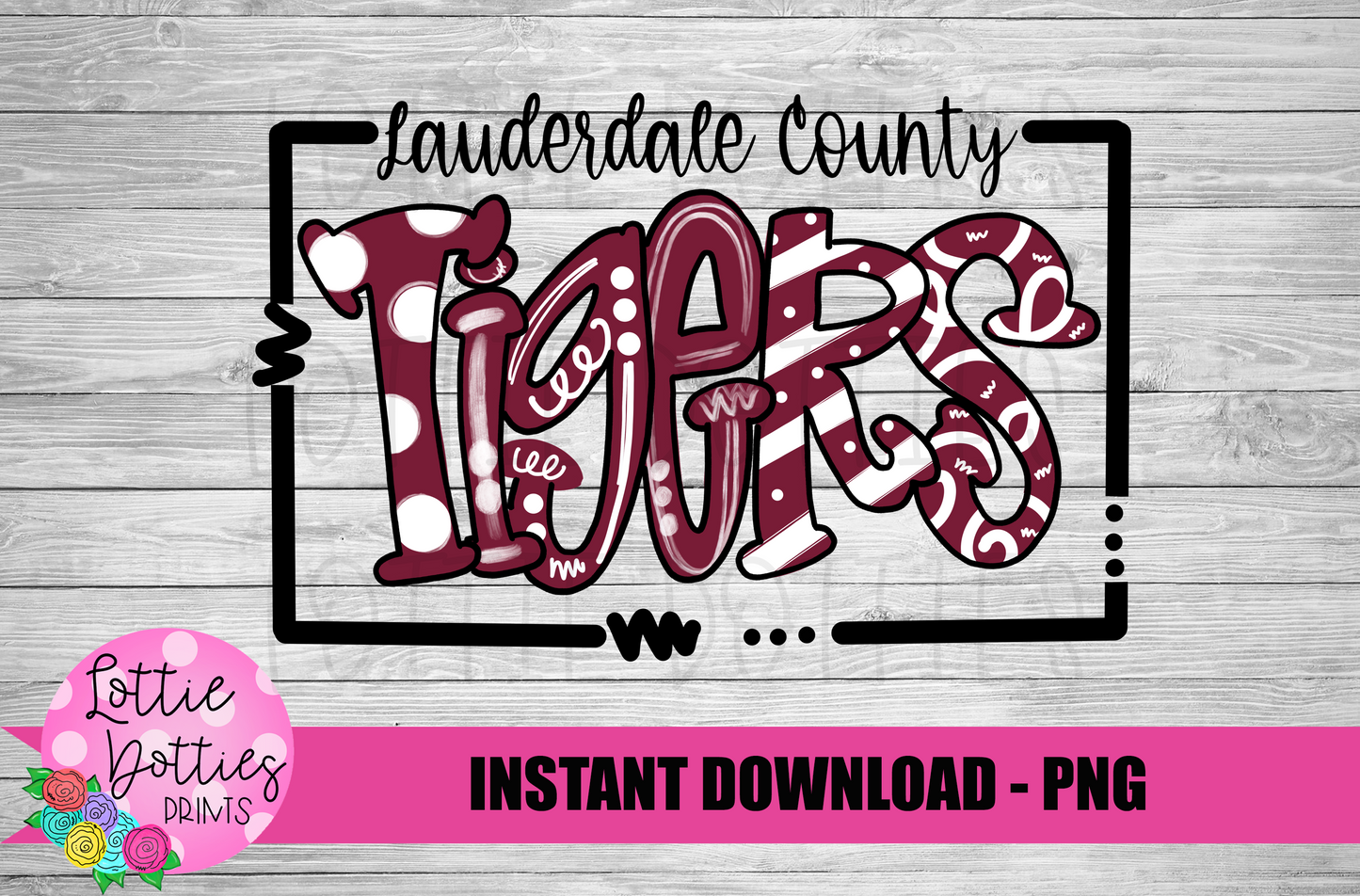 Lauderdale County Tigers PNG - Tigers sublimation design - Digital Download